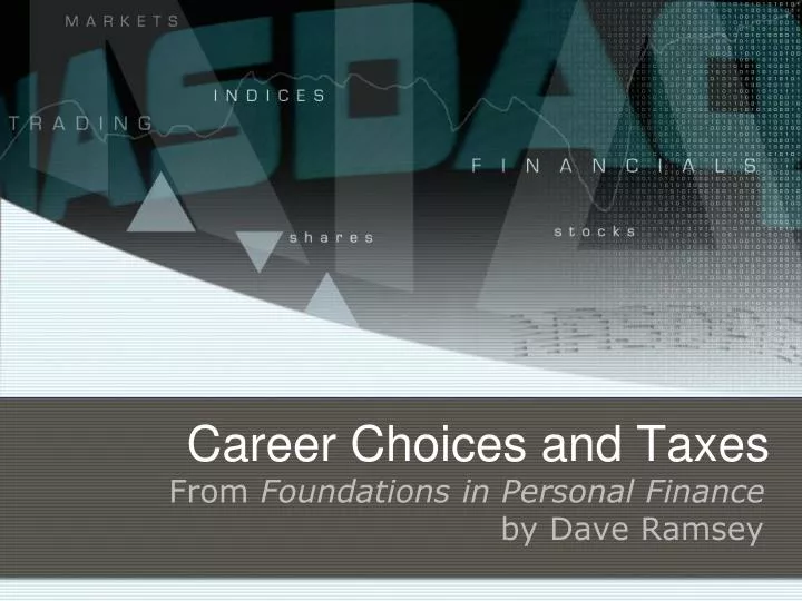 career choices and taxes