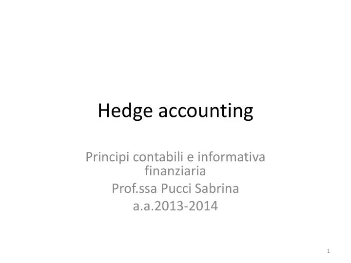 hedge accounting