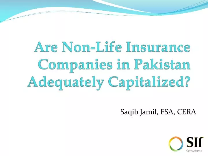 are non life insurance companies in pakistan adequately capitalized