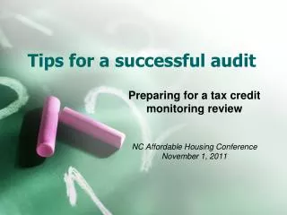 Tips for a successful audit