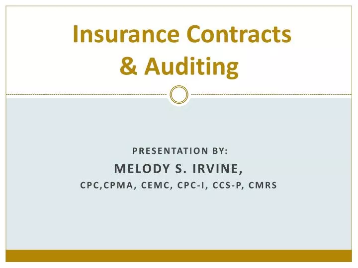 insurance contracts auditing