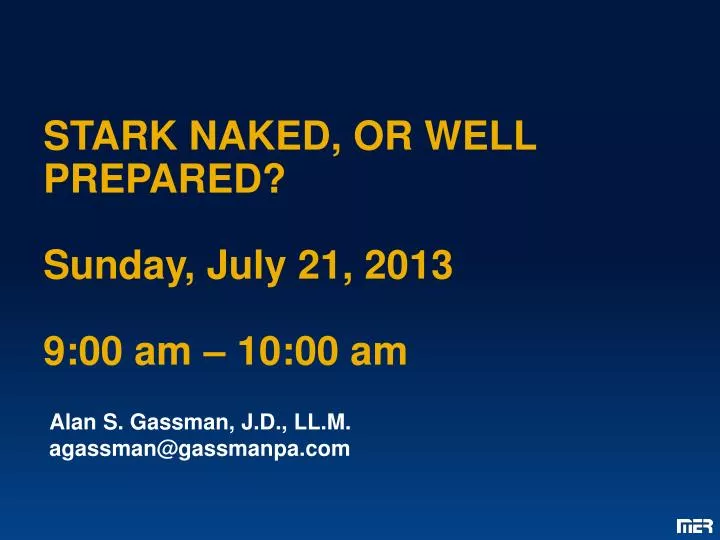 stark naked or well prepared sunday july 21 2013 9 00 am 10 00 am