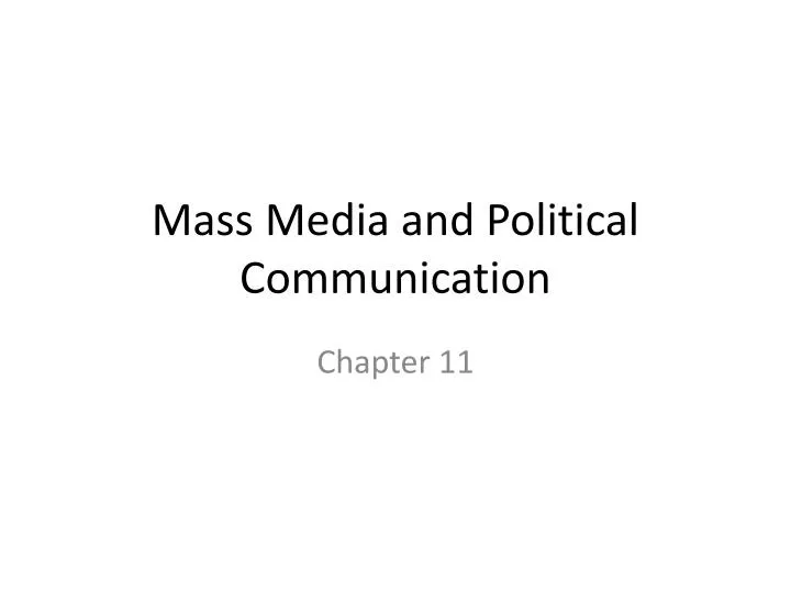 mass media and political communication