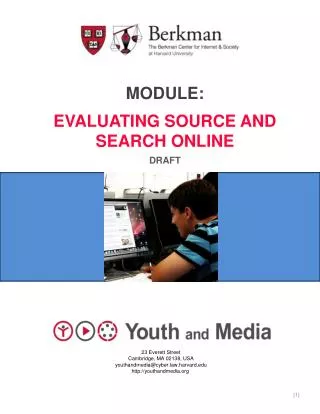 Module: Evaluating source and Search online Draft