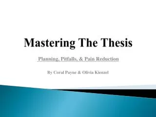 Mastering The Thesis