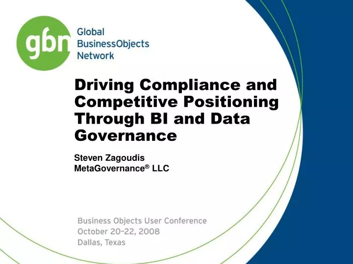 driving compliance and competitive positioning through bi and data governance