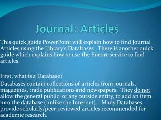Journal: Articles