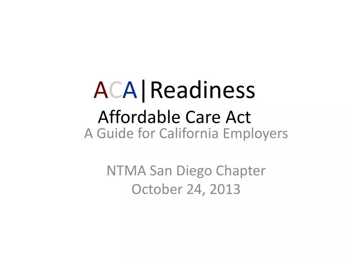 a c a readiness affordable care act