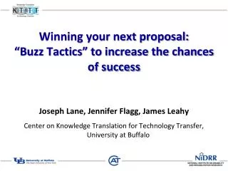 Winning your next proposal: “Buzz Tactics” to increase the chances of success