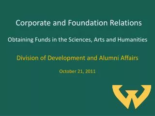 Corporate and Foundation Relations
