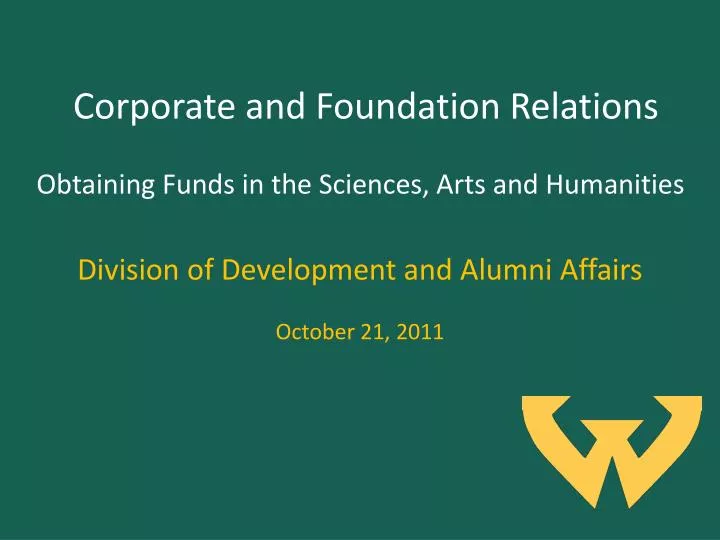 corporate and foundation relations