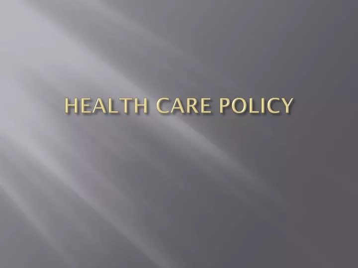 health care policy