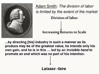 Division of labor Increasing Returns to Scale