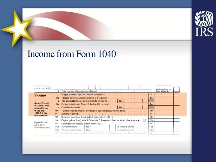 income from form 1040