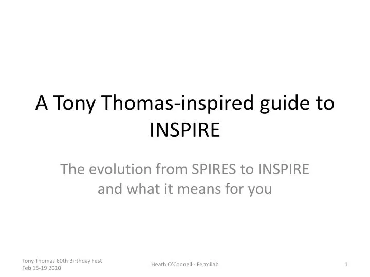 a tony thomas inspired guide to inspire