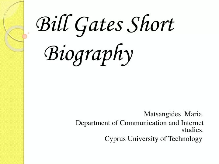 bill gates short biography