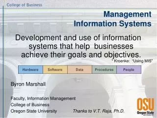 Development and use of information systems that help businesses achieve their goals and objectives.