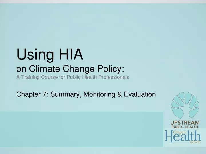 using hia on climate change policy a training course for public health professionals