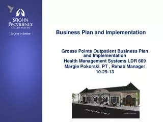Business Plan and Implementation