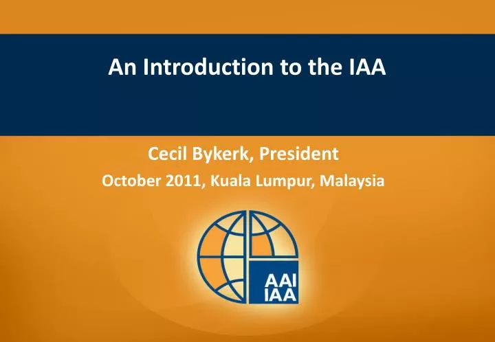 an introduction to the iaa