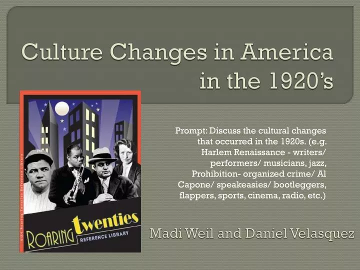 culture changes in america in the 1920 s