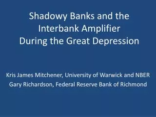 Shadowy Banks and the Interbank Amplifier During the Great Depression