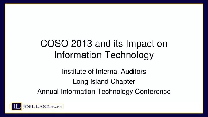 coso 2013 and its impact on information technology
