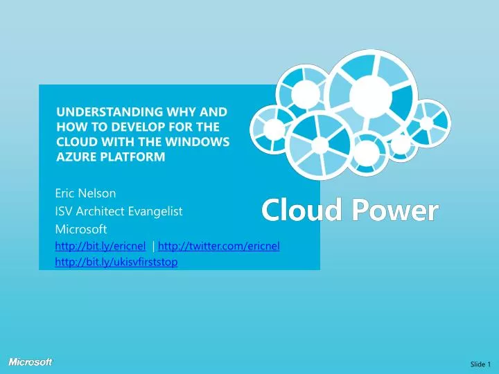 understanding why and how to develop for the cloud with the windows azure platform