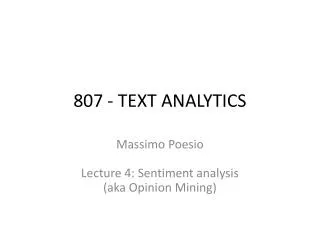 807 - TEXT ANALYTICS