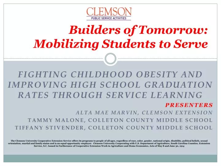 builders of tomorrow mobilizing students to serve