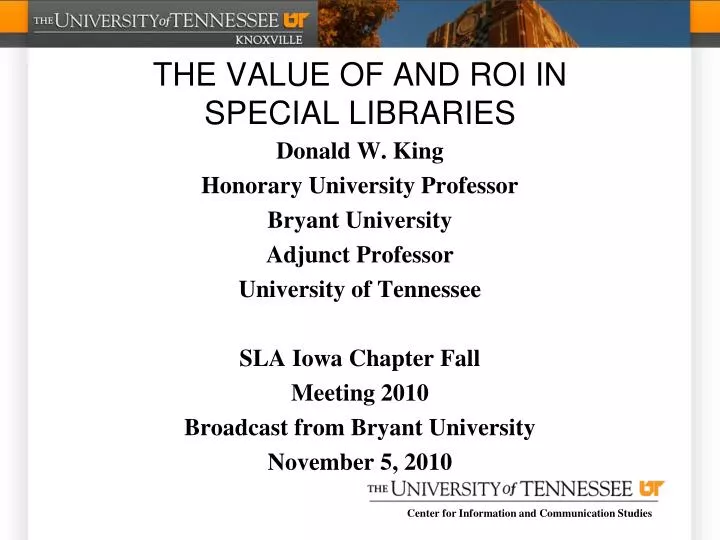 the value of and roi in special libraries
