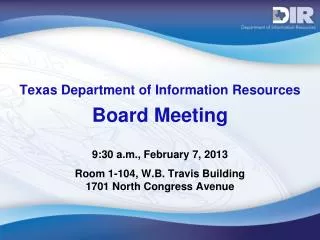 Texas Department of Information Resources Board Meeting