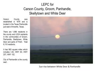 LEPC for Carson County, Groom, Panhandle, Skellytown and White Deer