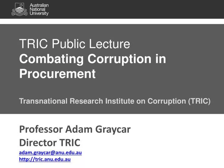 tric public lecture combating corruption in procurement