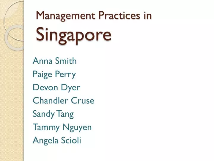 management practices in singapore