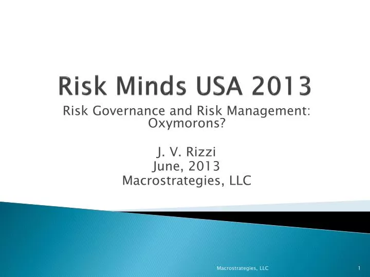 risk minds usa 2013
