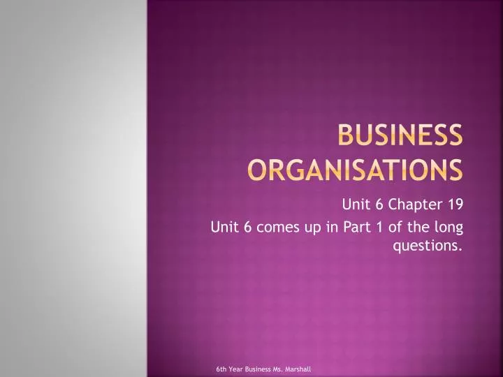 business organisations