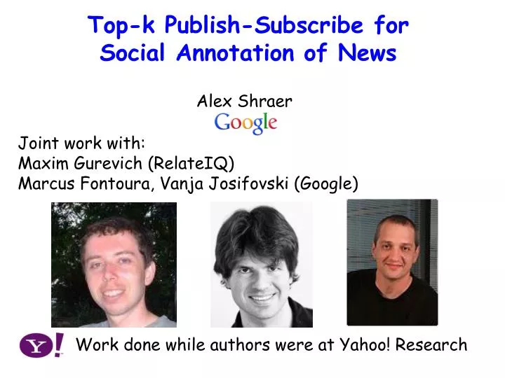 publish subscribe approach to social annotation of news