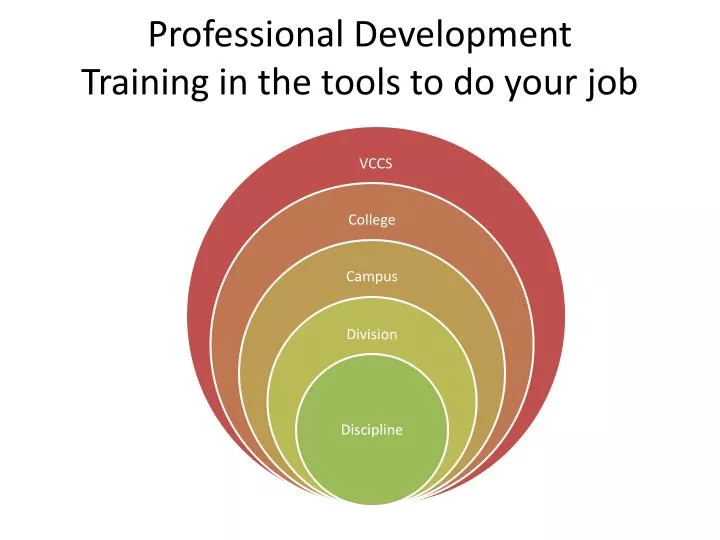 professional development training in the tools to do your job