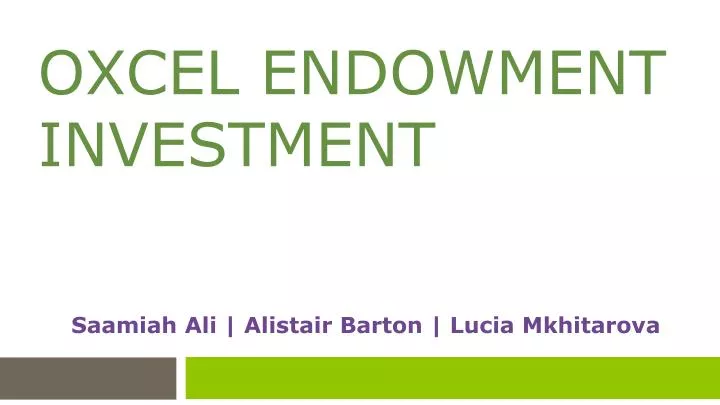 oxcel endowment investment