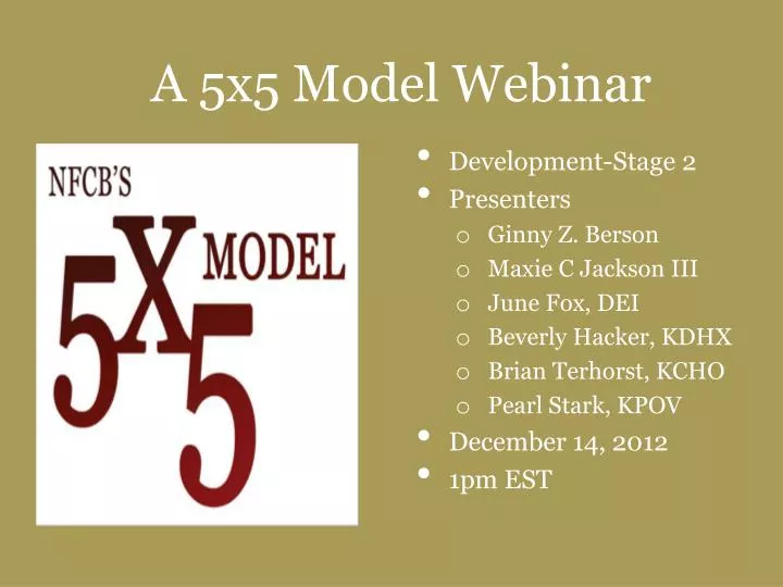 a 5x5 model webinar