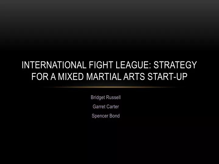 international fight league strategy for a mixed martial arts start up
