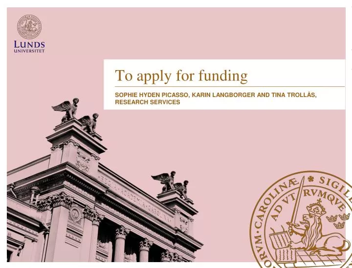 to apply for funding