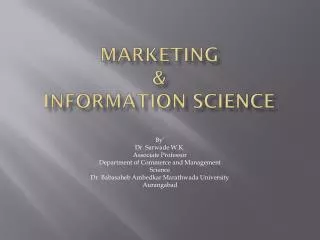 Marketing &amp; Information Science