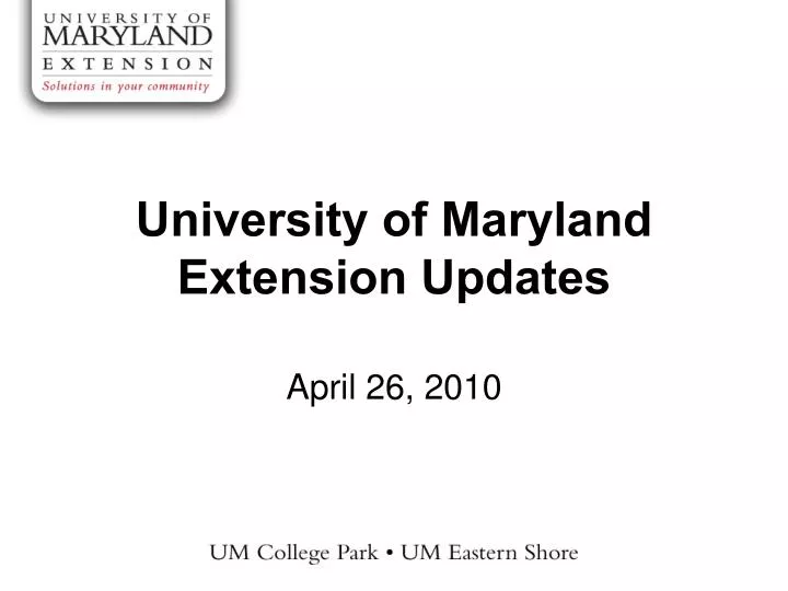 university of maryland extension updates