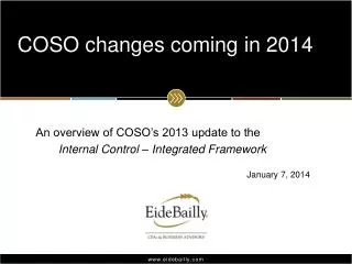 COSO changes coming in 2014