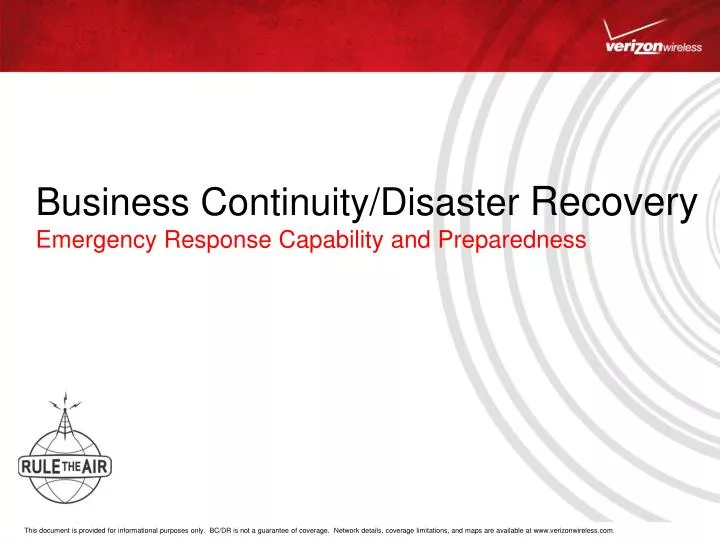 business continuity disaster recovery emergency response capability and preparedness