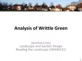 Analysis of Writtle Green