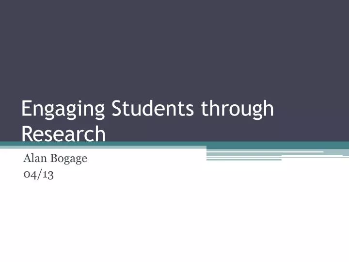 engaging students through research