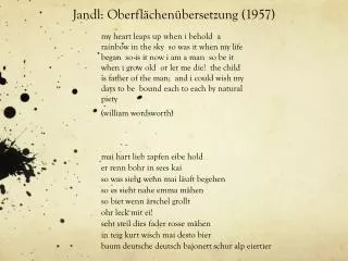 Jandl: Oberflächenübersetzung (1957)